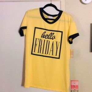 Lularoe Liv tee bright yellow L NWT
